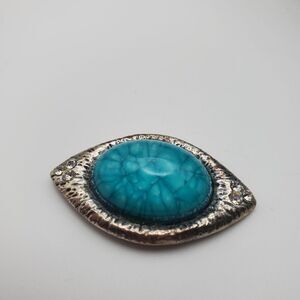 Veined‎ turquoise gem cabochon for jewelry making